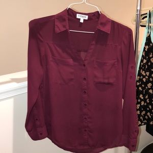 Express portofino maroon blouse